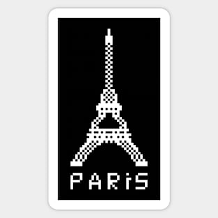 Pixel Paris White Sticker